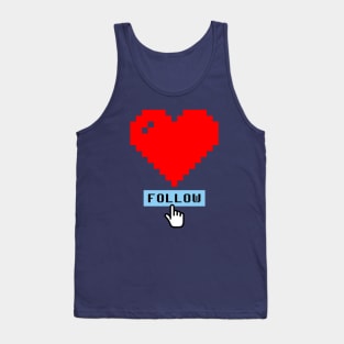 8 bit Pixel Valentine Cute Heart Social Media Love Lessons Tank Top